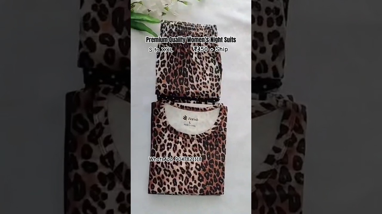 Women's Knitted Cotton Night Suits with Pocket | Night Dress 