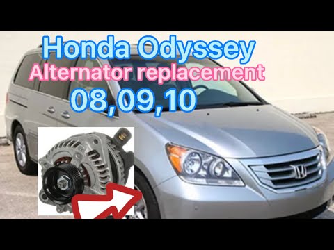 Honda Odyssey alternator replacement 08,09,10 - YouTube