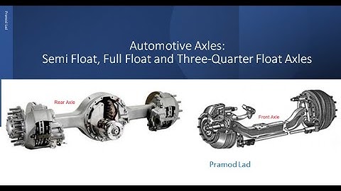 Semi-Float, Full-Float and Three Quarter Float Axles