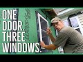 Installing the Door and Windows on our 14x14 DIY Home Addition