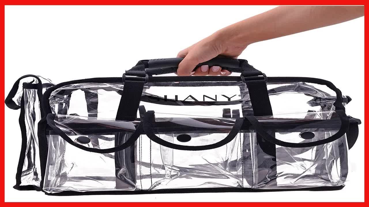 SHANY Clear Makeup Bag, Pro Mua rectangular Bag with Shoulder Strap, Large  