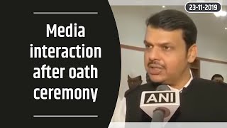 CM Shri Devendra Fadnavis‘ media interaction after oath ceremony