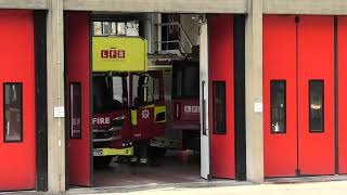 London fire brigade 32M Turntable Ladder A213 Turnout at Paddington fire station