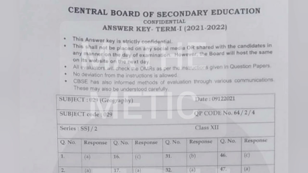 geography class 12 answer key 2021 | geography class 12 answer key term 1 set 4 