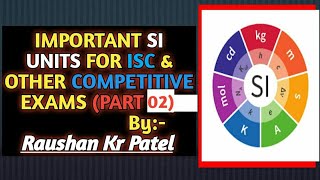 Important SI Units for ISc & Other Competitive Exams(Part 02)ll By Raushan Sir