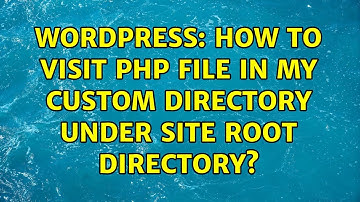 Wordpress: How to visit php file in my custom directory under site root directory?