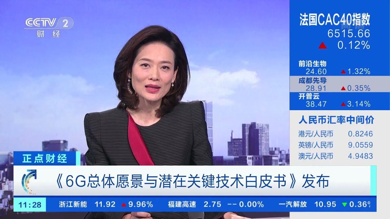 [正点财经]《6G总体愿景与潜在关键技术白皮书》发布| CCTV财经