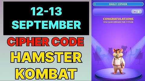 Hamster Kombat Dev Game Daily Cipher 12 September | Hamster Kombat Daily Cipher Code 12 September 