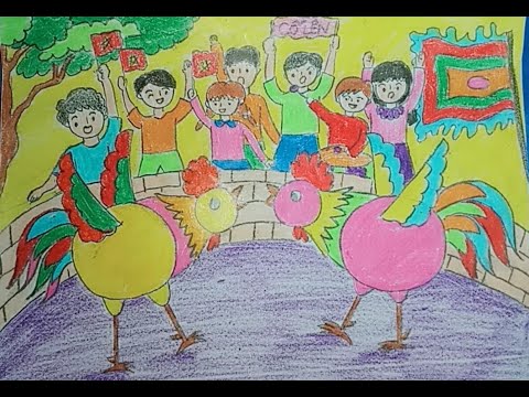 Video Vẽ tranh LỄ HỘI QUÊ EM_ 