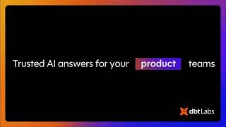 Conversational analytics with dbt