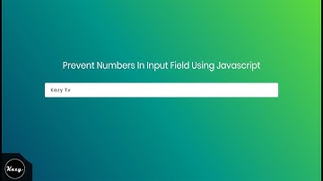 How To Prevent Numbers In Input Field | Using Javascript - (Sourcecode)