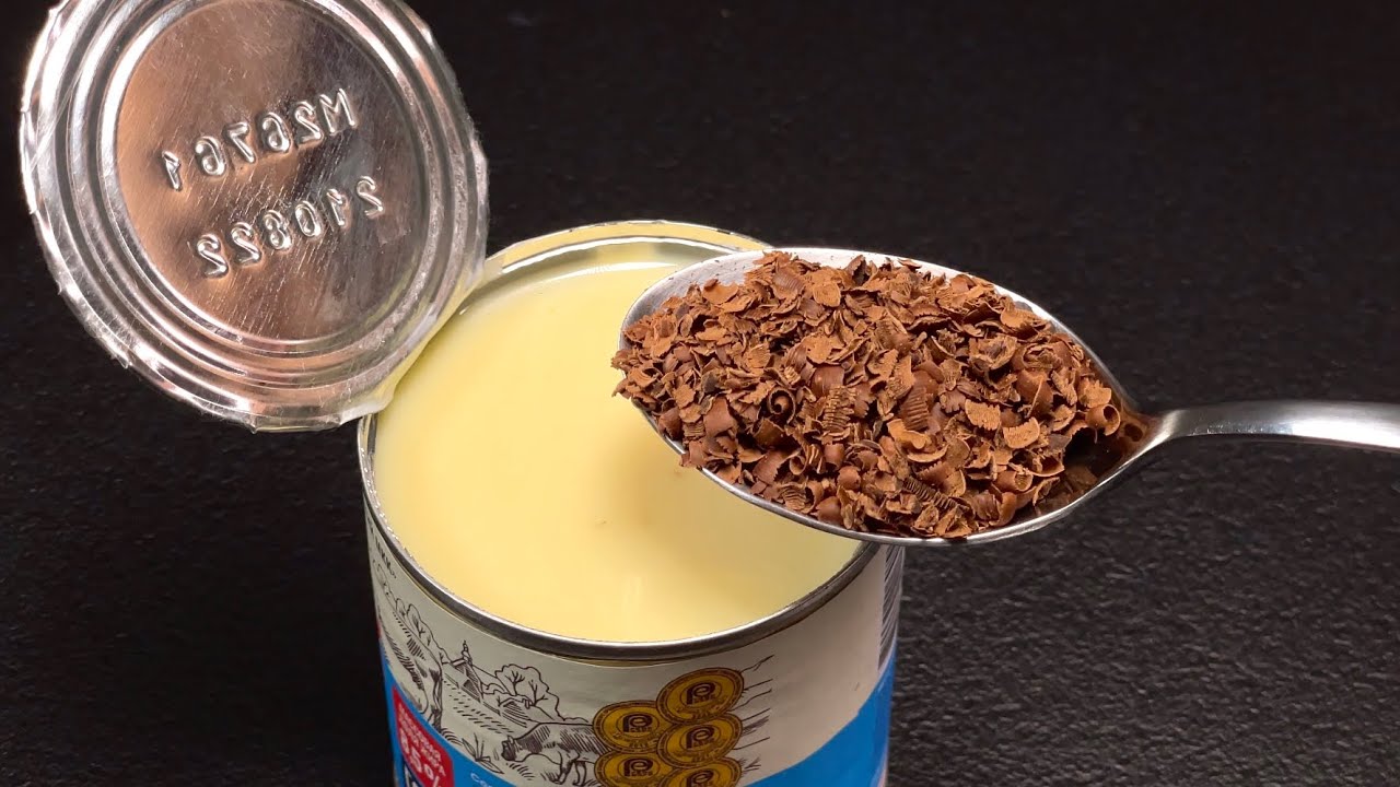 Whisk condensed milk with grated chocolate! You will be amazed! 5 minute dessert recipe! Bazilika