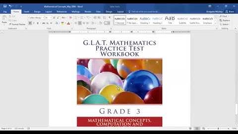 Grade 3 GLAT Mathematical Concepts 2004