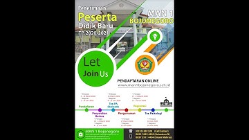 INFORMASI PENDAFTARAN PESERTA DIDIK BARU (PPDB) MAN 1 BOJONEGORO Tahun Pelajaran 2020/2021