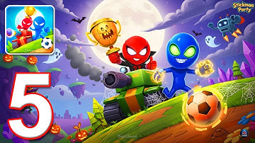 Stickman Party - Gameplay Walkthrough Part 5 - Tournament Mode 1 2 3 4 Players Free New MiniGames