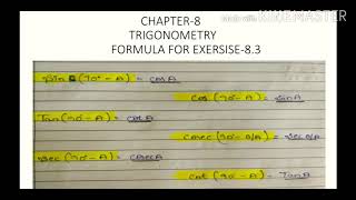 Class10Mathschapter8Trigonometryformula For Exersise8.3By Study Champ