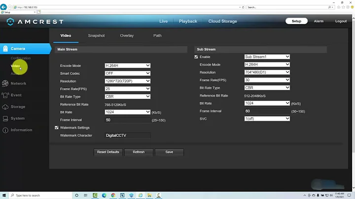 Amcrest IP camera -  How to export footage
