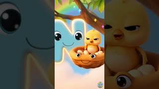 N for Nest 🪺 | ABC Learning for Kids | Alphabet N Song | Preschool Learning Shorts #kids #funny