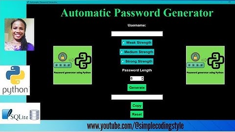 Python Random Password Generator Tkinter ||SQlite database