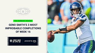 Next Gen Stats: Geno Smith's 3 Most Improbable Completions | Week 16