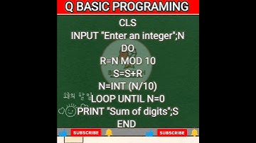 Qbasic Programming sum of digits of integer #shorts #program