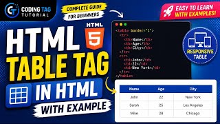 Table Tag in HTML with Example | Complete Beginner Tutorial