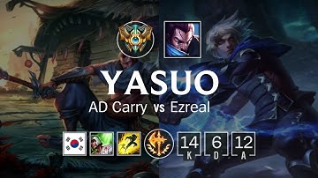 Yasuo ADC vs Ezreal - KR Challenger Patch 8.24