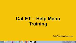Cat ET Quick Training  Help Menu
