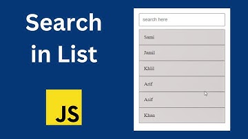 How To Create a Filter/Search List - Search/Filter in List with JavaScript