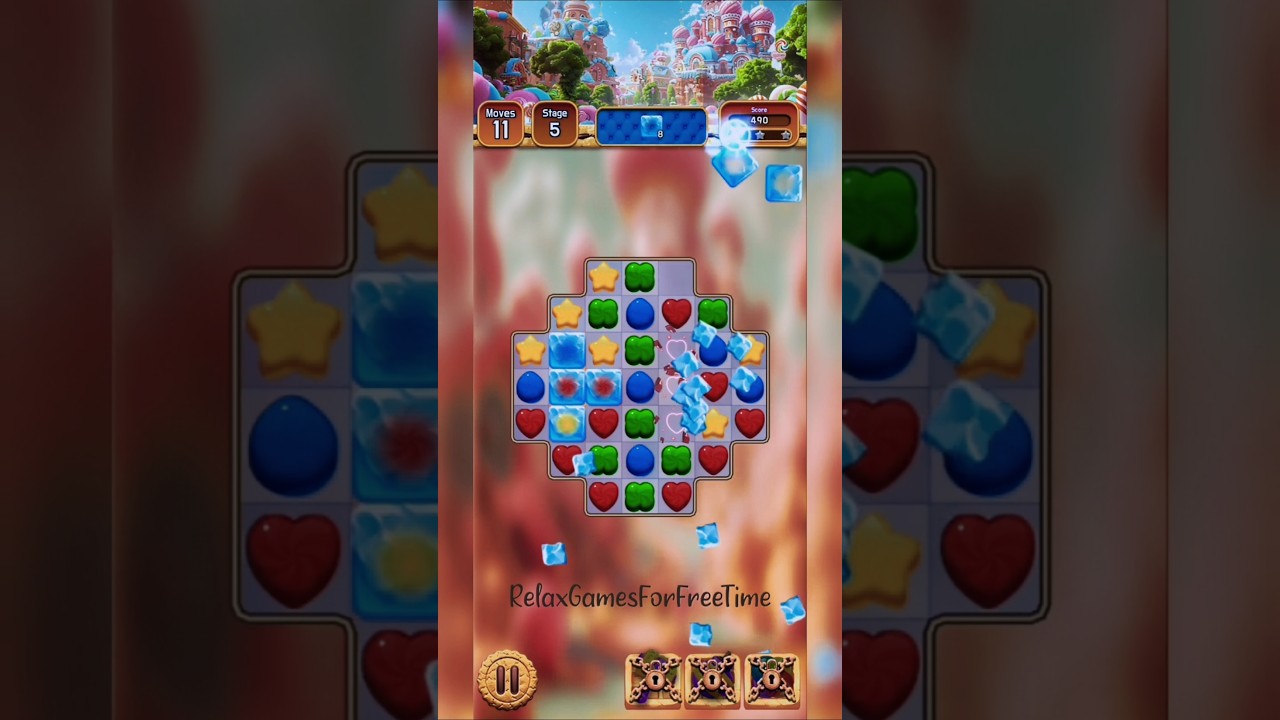 Sweet Candy World - Levels 5, 6 gameplay cute logic match 3 casual mobile android game walkthrough