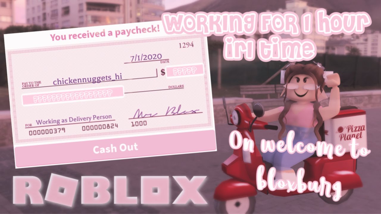 WORKING FOR 1 HOUR IRL TIME IN BLOXBURG PIZZA DELIVERY || Roblox ♥ ...