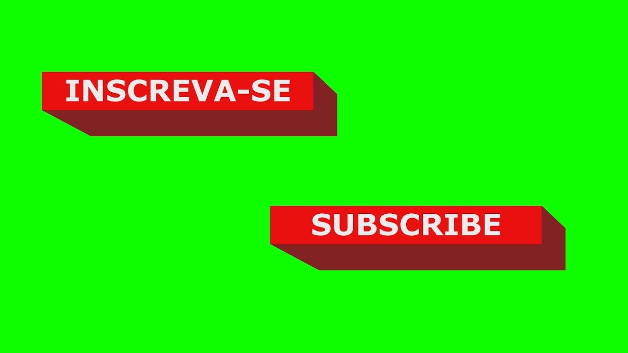 Green Screen Inscreva-se [Botão Inscreva-se Chroma Key com Like, Inscrito,  Sininho e notificações] 