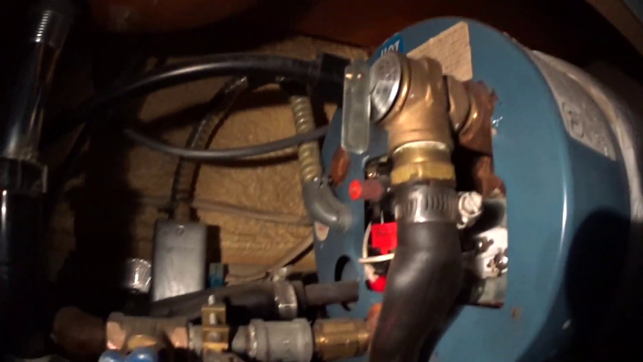 Leaking hot water heater on vintage GMC Motorhome (RV Shower Idea