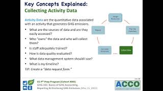 Preview of ACCO's GHG-101 Course on the Basics of GHG Accounting & Management (May 2023)