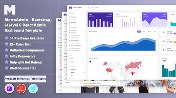 MetroAdmin - Bootstrap, Laravel & React Admin Dashboard Template #template#admindashboard #dashboard