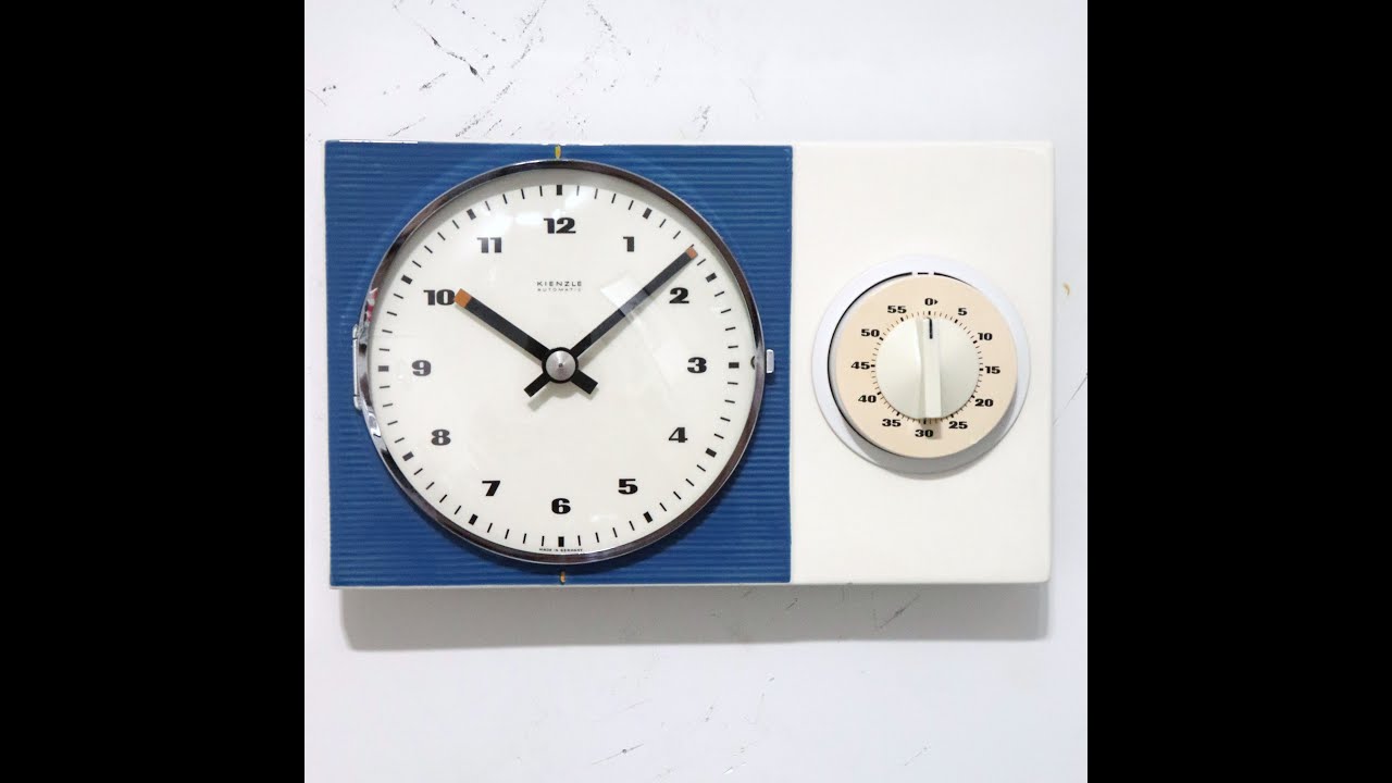 KIENZLE Top! Wall Clock Vintage CERAMIC! Kitchen Timer 1960s
