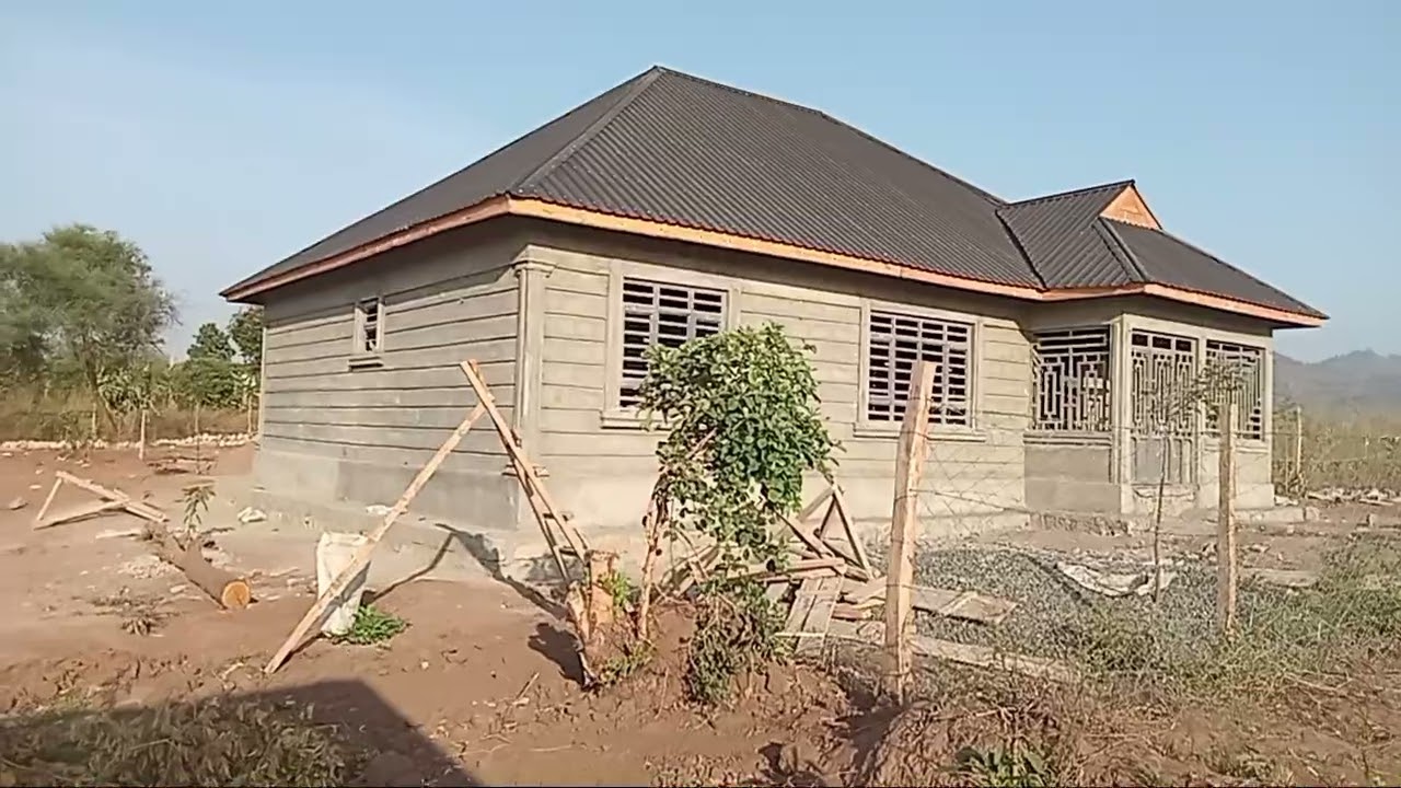 Three bedroom house  outside  finishing  setp by step 