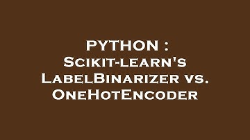 PYTHON : Scikit-learn