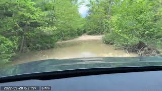 Rivian R1T 40 inch deep water crossing (no audio, dashcam)