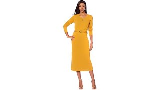 Antthony "Check Me Out" Knit Midi Dress with Keyhole Antthony Eyelet Knit Midi Dress