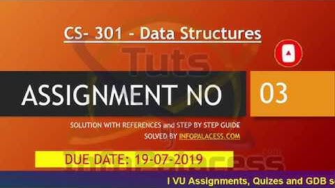 Solution of CS301 Assignment No. 3 Spring 2019 100%Correct with Step by Step Guide by Infopalacess