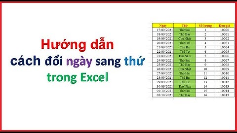 Hướng dẫn cách đổi ngày sang thứ trong Excel