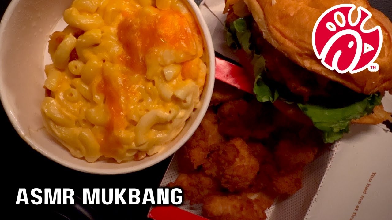 ASMR NEW! CHICK FIL A SMOKEHOUSE BBQ BACON MAC N CHEESE NUGGETS MUKBANG EATING SOUNDS