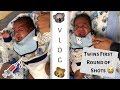 Twins Get First Round of Shots | VLOG | Ti Time