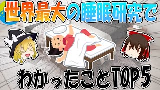世界最大の睡眠研究でわかったことTOP5「ゆっくり解説」