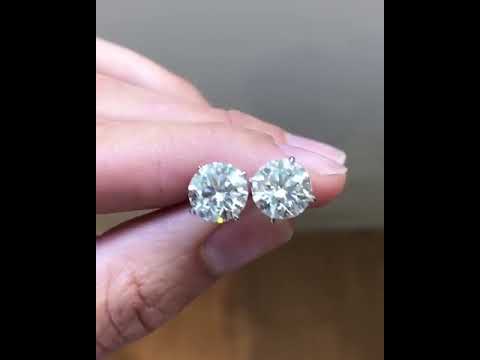 Big Diamond Stud Earrings For Everyday Wear By Brilani Jewelry