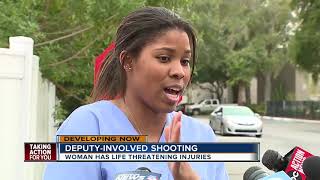 Bystander shot after man shoots at neighbor with flare gun, deputy returns fire