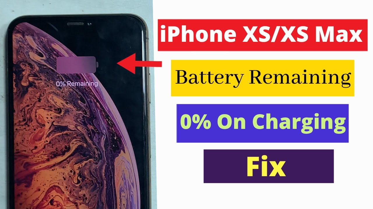 iPhone XS Max stuck on 0% remaining while charging!0% remaining battery  solution. - YouTube