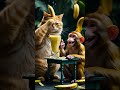 Banana juice for monkey 😂😱 #cuteanimal #funny #cutecat #cutepet #funnyanimals #funnycats