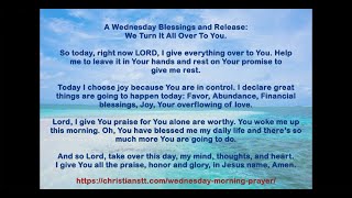 A Wednesday Blessings and Release (A Wednesday Prayer)